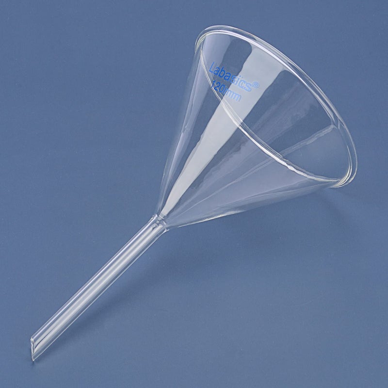 Labasics 2-Pack Glass Heavy Wall Funnel Borosilicate Glass Funnel, Short Stem 120 mm Diameter, 120 mm Stem Length - Image 5